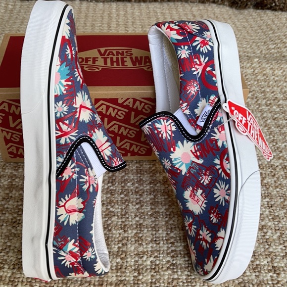 Vans Classic Slip On Vans Crew Floral/Red WMNS - Picture 12 of 16